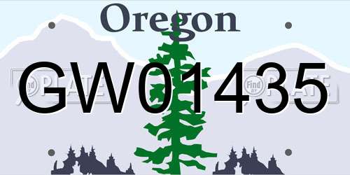 GW01435 Oregon License Plate