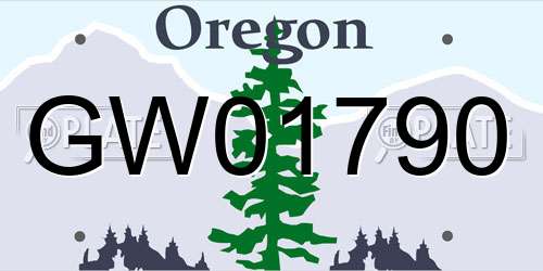GW01790 Oregon License Plate