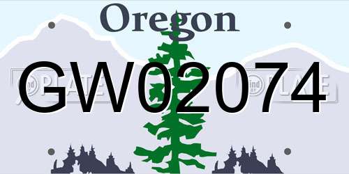 GW02074 Oregon License Plate