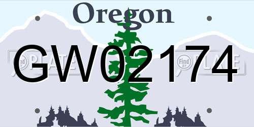 GW02174 Oregon License Plate