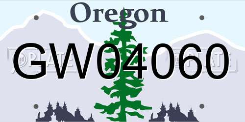 GW04060 Oregon License Plate