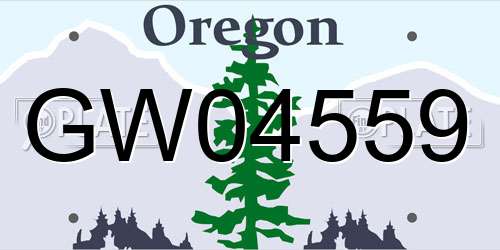 GW04559 Oregon License Plate