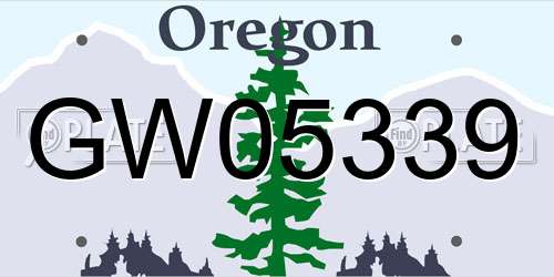 GW05339 Oregon License Plate