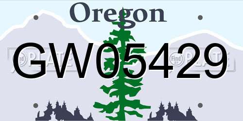 GW05429 Oregon License Plate