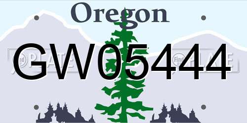 GW05444 Oregon License Plate