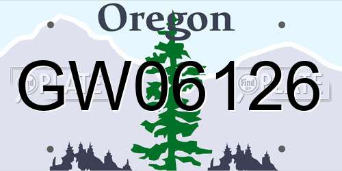 GW06126 Oregon License Plate