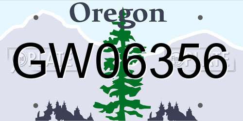 GW06356 Oregon License Plate
