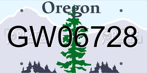 GW06728 Oregon License Plate
