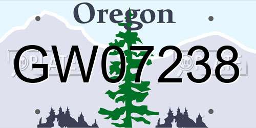 GW07238 Oregon License Plate