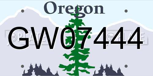 GW07444 Oregon License Plate