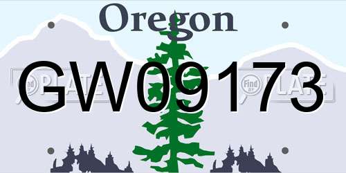 GW09173 Oregon License Plate