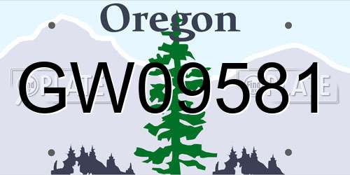 GW09581 Oregon License Plate