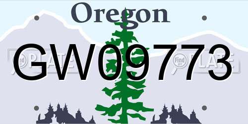 GW09773 Oregon License Plate