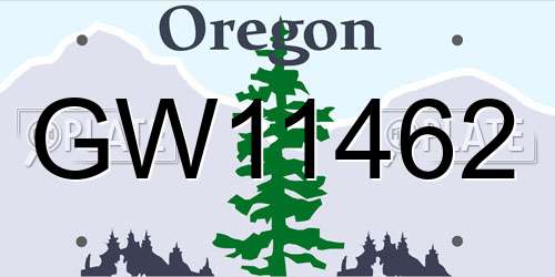 GW11462 Oregon License Plate
