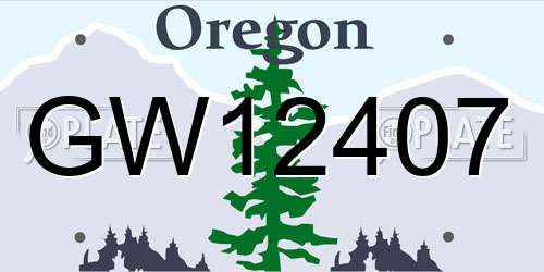 GW12407 Oregon License Plate