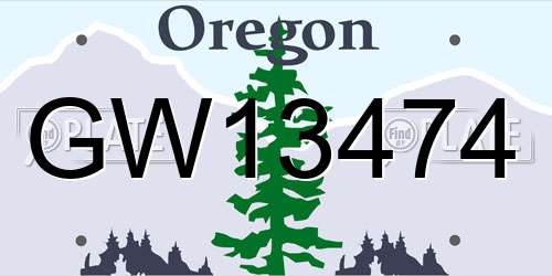 GW13474 Oregon License Plate