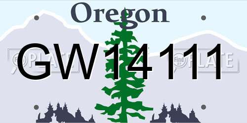 GW14111 Oregon License Plate