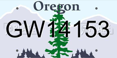 GW14153 Oregon License Plate