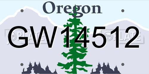 GW14512 Oregon License Plate