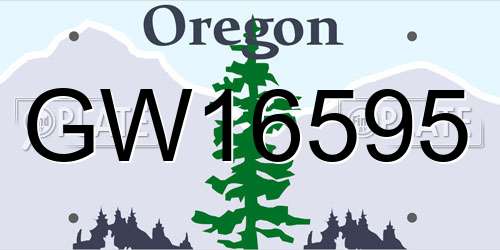 GW16595 Oregon License Plate