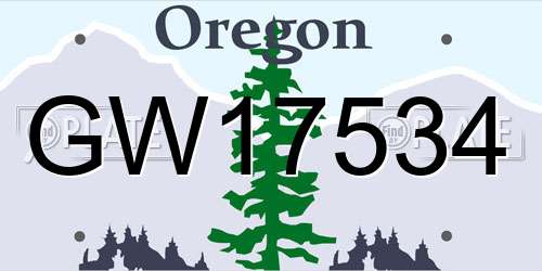 GW17534 Oregon License Plate
