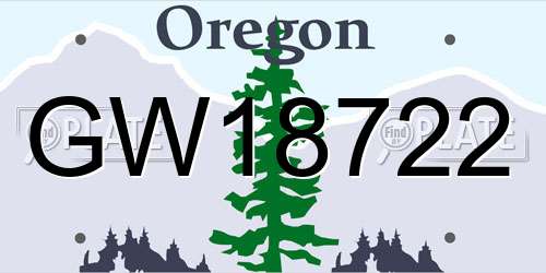 GW18722 Oregon License Plate