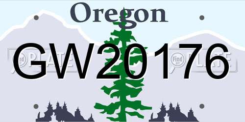 GW20176 Oregon License Plate