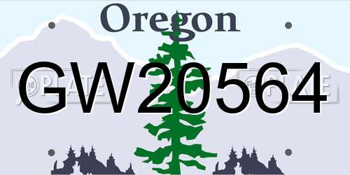 GW20564 Oregon License Plate
