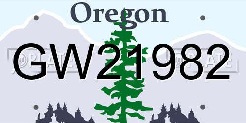 GW21982 Oregon License Plate