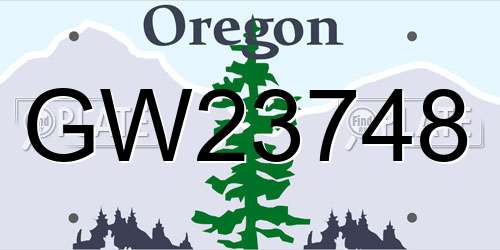 GW23748 Oregon License Plate