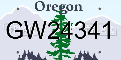 GW24341 Oregon License Plate