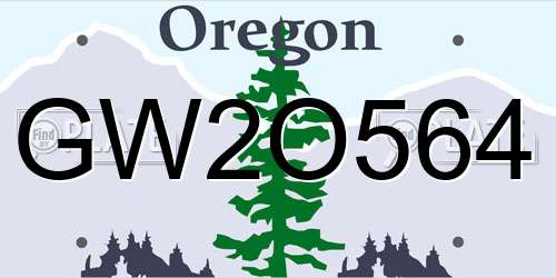 GW2O564 Oregon License Plate