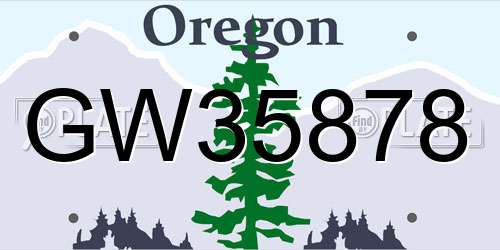 GW35878 Oregon License Plate