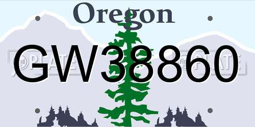 GW38860 Oregon License Plate