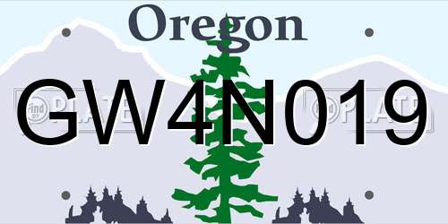 GW4N019 Oregon License Plate