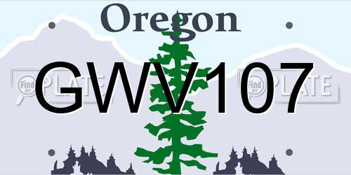 GWV107 Oregon License Plate