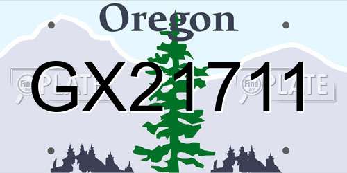 GX21711 Oregon License Plate