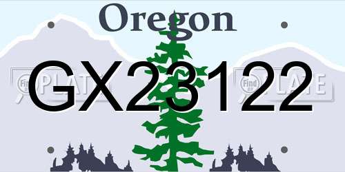 GX23122 Oregon License Plate