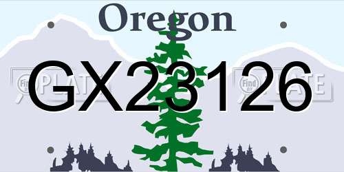 GX23126 Oregon License Plate