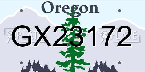 GX23172 Oregon License Plate