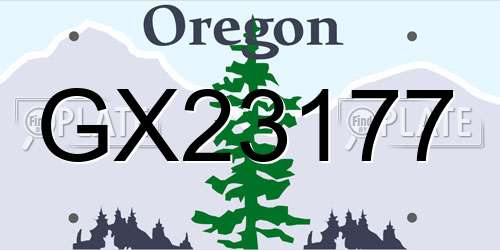 GX23177 Oregon License Plate
