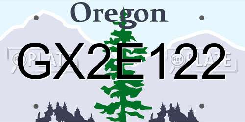 GX2E122 Oregon License Plate