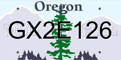 GX2E126 Oregon License Plate