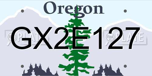GX2E127 Oregon License Plate