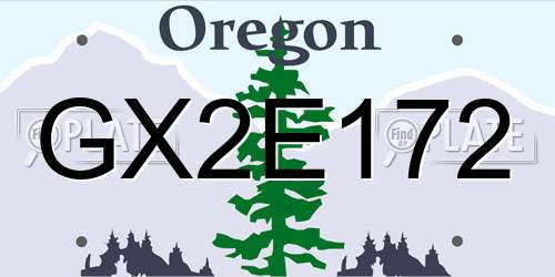 GX2E172 Oregon License Plate
