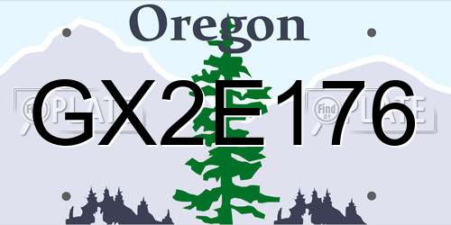 GX2E176 Oregon License Plate