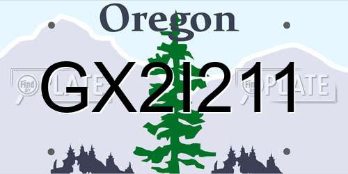 GX2I211 Oregon License Plate