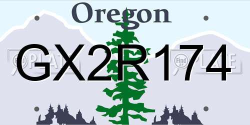 GX2R174 Oregon License Plate