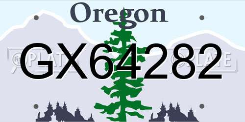 GX64282 Oregon License Plate