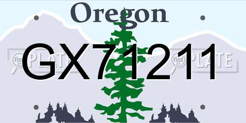 GX71211 Oregon License Plate